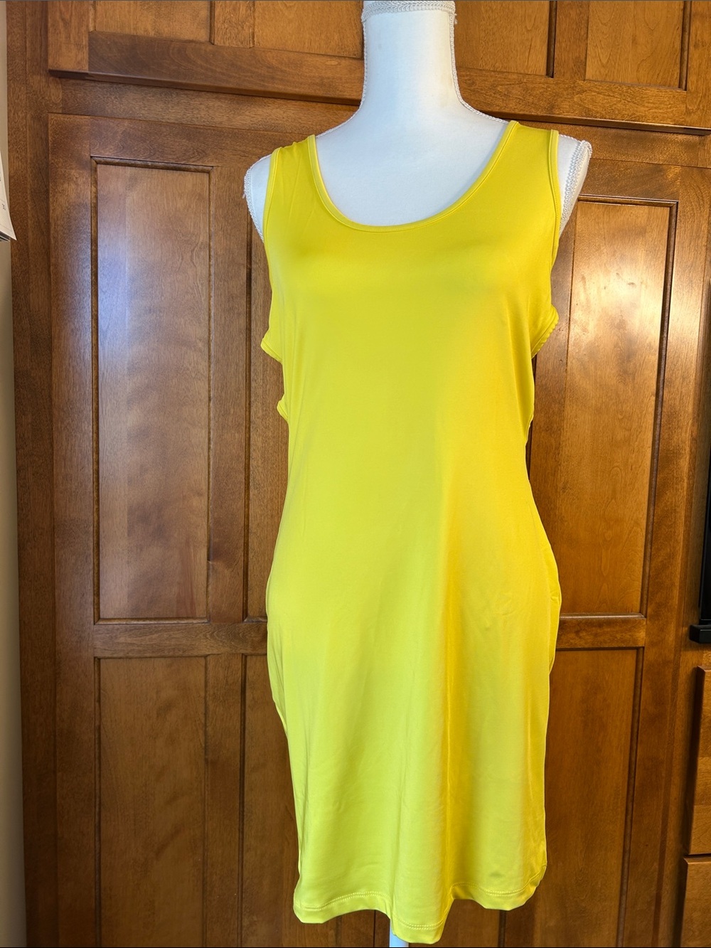 BLVD Collection Bold Yellow Strappy Crisscross Back Bodycon Dress. Sz  XL